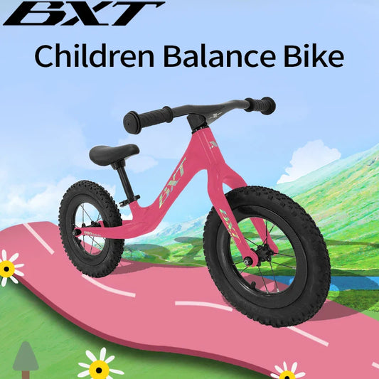 BXT Balance Bike For Kids 12 Inch Baby Walker No Pedals Bicycle with Adjustable Seat Push Christmas Child Day Birthday Gifts