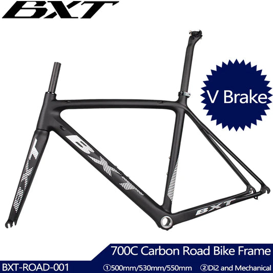 BXT Carbon Road Bike Frame  V Brake Road Cycling Bicycle Frame set Super Light Di2/Mechanical Racing Carbon Road Bicycle Frame