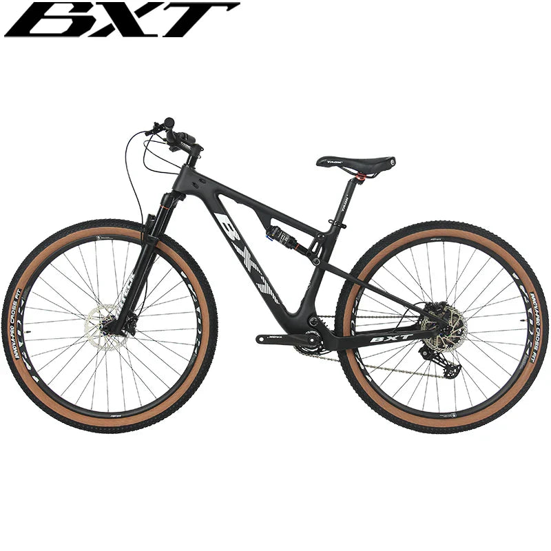 BXT Carbon Suspension Bike 29er Plus Crabon Mountain Bicycles XC Full Suspension Free Shipping