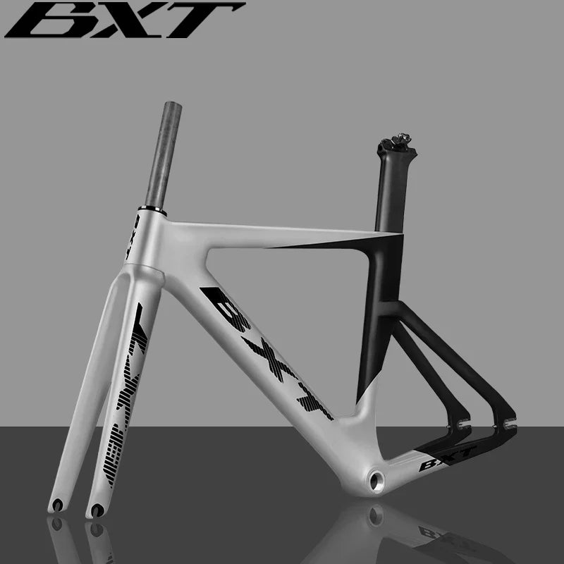 BXT Carbon Track Frame Maximum size 60cm BSA Fiber Racing Tracking bike Frameset Fixed Gear bike frame 120*9mm rear tail hook Bicycle Parts