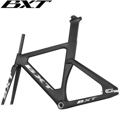 BXT Carbon Track Frame Maximum size 60cm BSA Fiber Racing Tracking bike Frameset Fixed Gear bike frame 120*9mm rear tail hook Bicycle Parts