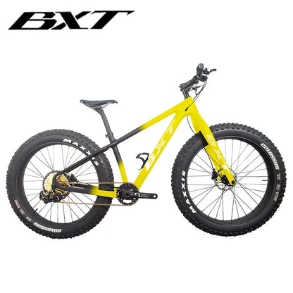 BXT Full Carbon Fiber Fat Bike 26er, Snow Bike, 1*12S Carbon Frame and Fork, BSA16, 18in, 26er * 4.8 Bicycle, New