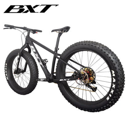 BXT Full Carbon Fiber Fat Bike 26er, Snow Bike, 1*12S Carbon Frame and Fork, BSA16, 18in, 26er * 4.8 Bicycle, New