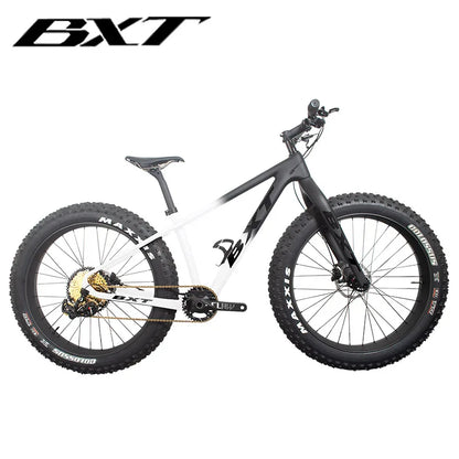 BXT Full Carbon Fiber Fat Bike 26er, Snow Bike, 1*12S Carbon Frame and Fork, BSA16, 18in, 26er * 4.8 Bicycle, New