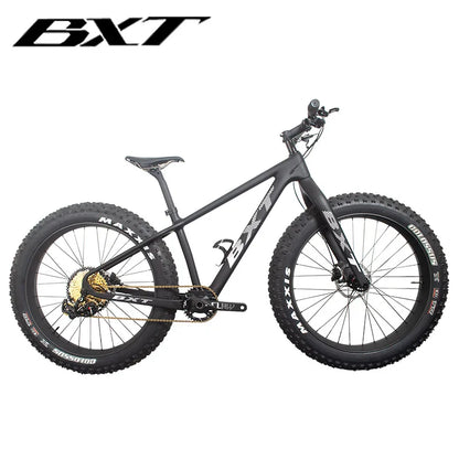 BXT Full Carbon Fiber Fat Bike 26er, Snow Bike, 1*12S Carbon Frame and Fork, BSA16, 18in, 26er * 4.8 Bicycle, New