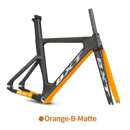 BXT Full Carbon Track Bicycle Frameset with Fork Seatpost, Fixed Gear, Racing Bicycle Frame, 700C