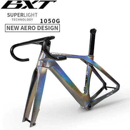 BXT-Fully Hidden Carbon Disc Brake Road Bike Frame, Bicycle Bottom Bracket, BSA T47 Cyclocross Frameset, Max 700 x 32C