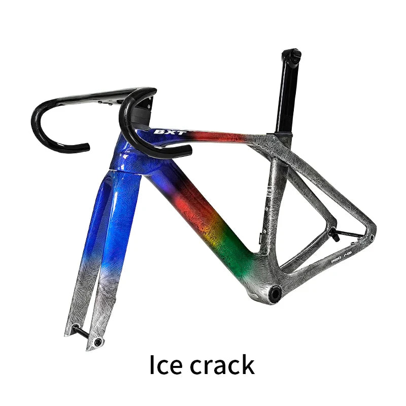 BXT-Fully Hidden Carbon Disc Brake Road Bike Frame, Bicycle Bottom Bracket, BSA T47 Cyclocross Frameset, Max 700 x 32C