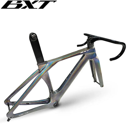 BXT-Fully Hidden Carbon Disc Brake Road Bike Frame, Bicycle Bottom Bracket, BSA T47 Cyclocross Frameset, Max 700 x 32C