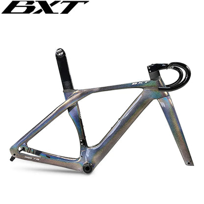 BXT-Fully Hidden Carbon Disc Brake Road Bike Frame, Bicycle Bottom Bracket, BSA T47 Cyclocross Frameset, Max 700 x 32C