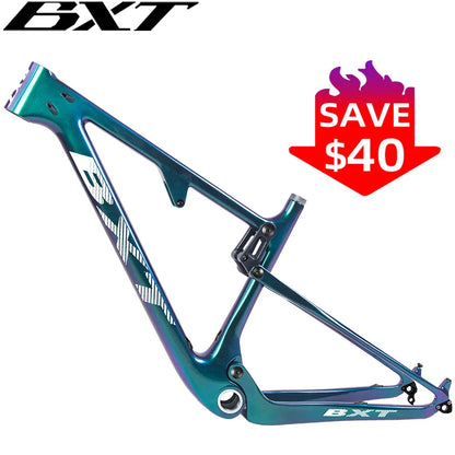 BXT-Shock Full Suspension Mountain Bike Frame, 29er, 148x12mm, Boost Rear Spacing, 142x12mm, Travel 100mm, New