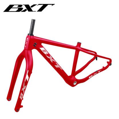 BXT T1000 Carbon Fiber Snow Fat Frame 1-1/8 to1-1/2 Tapered Frame 31.6mm Frame And Snow Fork 26er Fat Frames Thru Axle Frameset