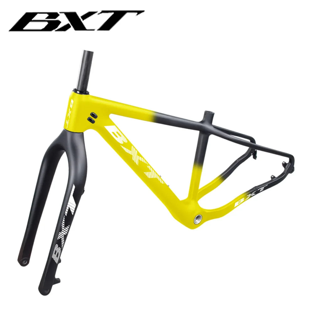 BXT T1000 Carbon Fiber Snow Fat Frame 1-1/8 to1-1/2 Tapered Frame 31.6mm Frame And Snow Fork 26er Fat Frames Thru Axle Frameset