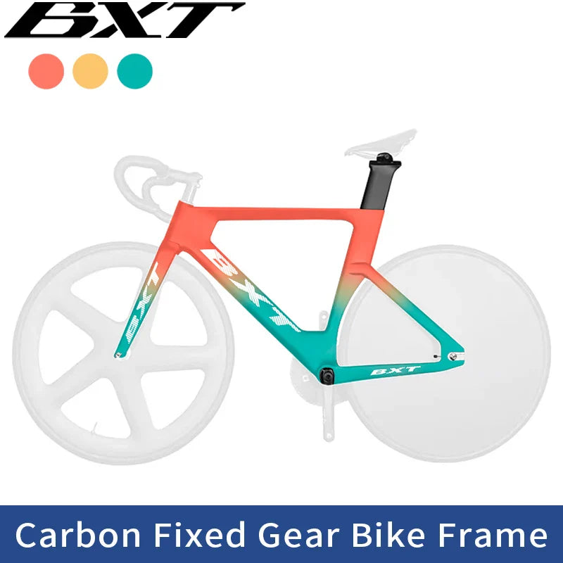 BXT Track Frame Full Carbon Frame Tracking bike Frameset Fixed Gear 700C BSA Single Speed Customized