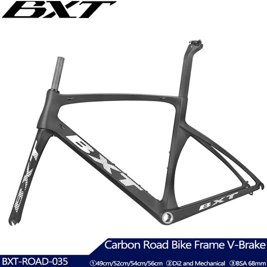 BXT-Ultralight Carbon Road Bike Frame, 700C X 25C, Full Carbon Road Bicycle Frameset, Fork Seatpost, New