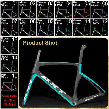 BXT-Ultralight Carbon Road Bike Frame, 700C X 25C, Full Carbon Road Bicycle Frameset, Fork Seatpost, New