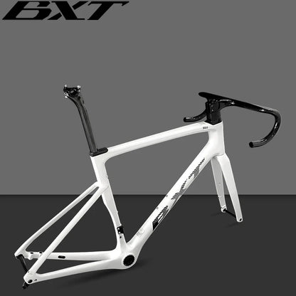 BXT-Ultralight Carbon Road Bike Frame, Flat-Mounted Disc Brake, 140mm, T47 Tire, 700Cx32C, New