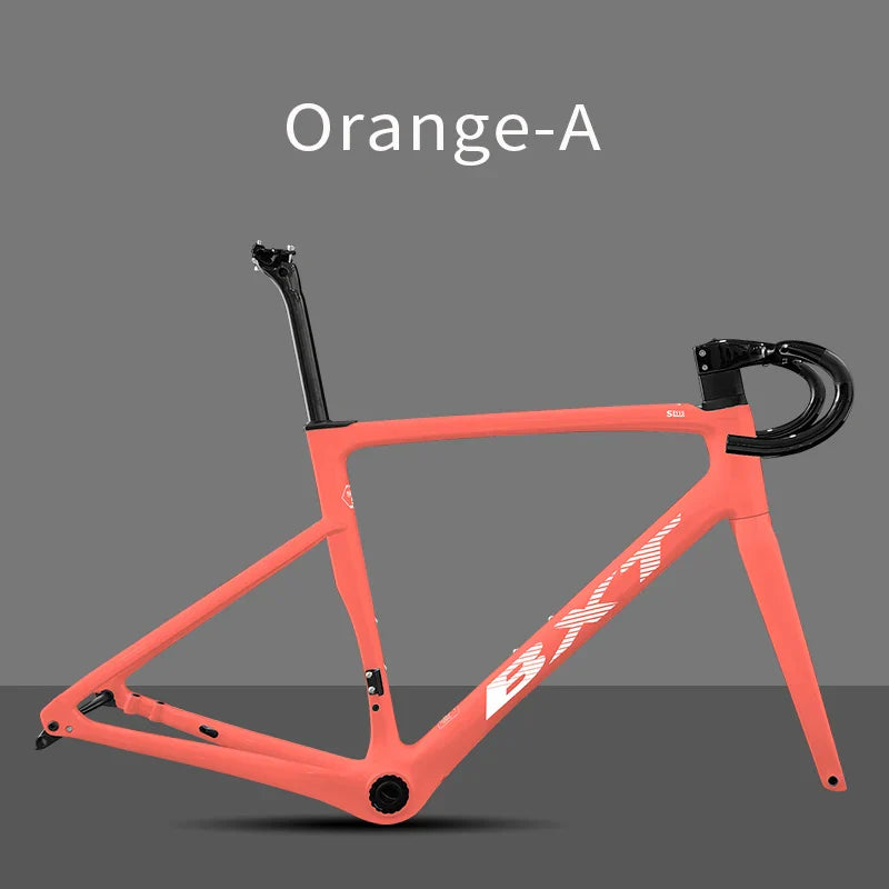 BXT-Ultralight Carbon Road Bike Frame, Flat-Mounted Disc Brake, 140mm, T47 Tire, 700Cx32C, New