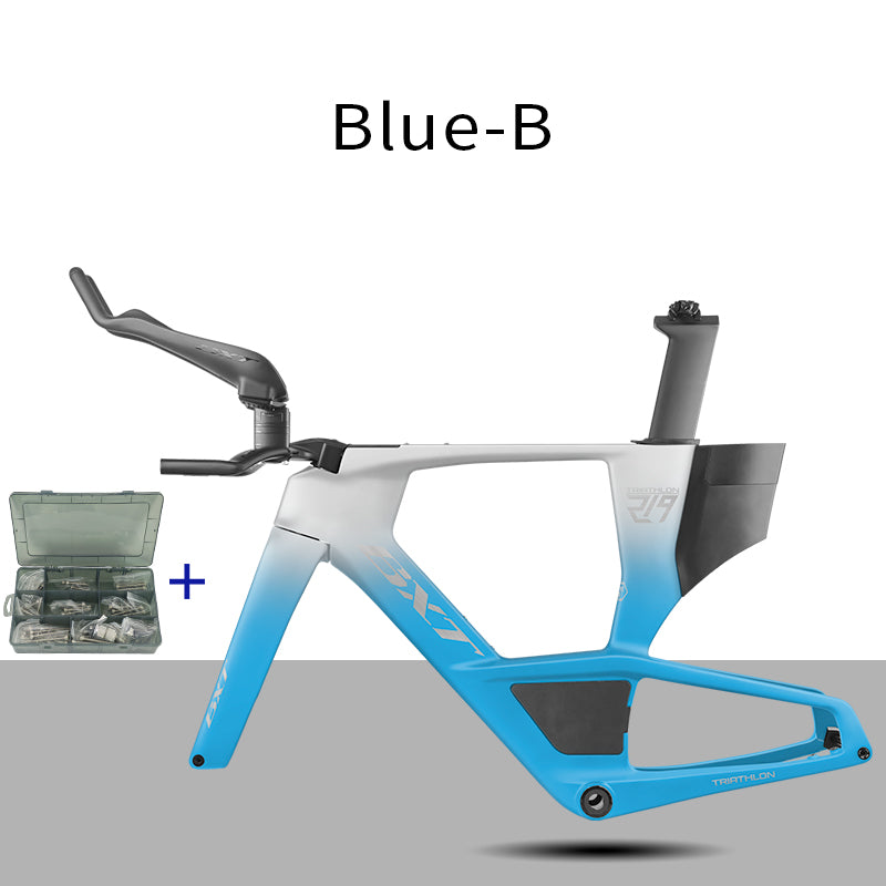 BXT 2026 Carbon T1000 BXT Disc Brake Carbon TT Bike Frame Time Trial Racing Bike Frameset with TT Handlebar Storage Case Triathlon Bicycle Frame