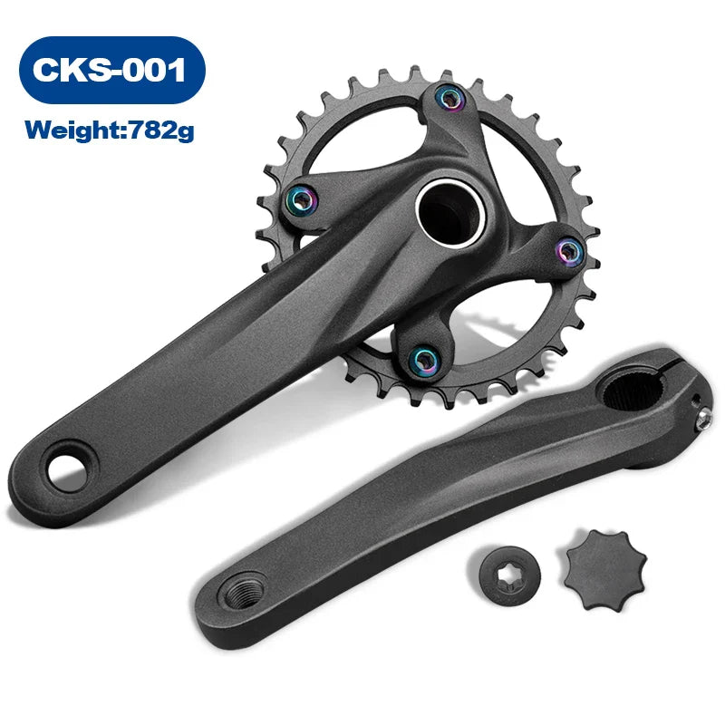 Bicycle 104BCD High Strength Crankset, Aluminum Alloy, 170mm Crank, Narrow, Wide, 32T Chain Wheel, Mountain Bike, Sprocket Set