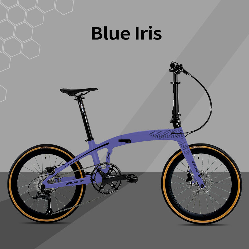 BXT New Carbon Folding Bike 20 Inch Foldable Bike Shimano 105 R3000 9-Speed Disc Brake Bicycle Student Adult Cycling Folding Mountain Bike