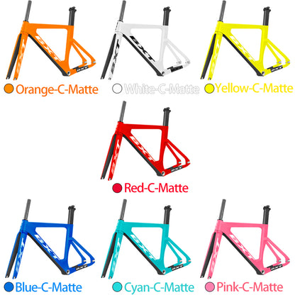 BXT Carbon Track Frame Maximum size 60cm BSA Fiber Racing Tracking bike Frameset Fixed Gear bike frame 120*9mm rear tail hook Bicycle Parts