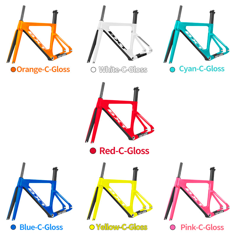 BXT 045 Carbon Track Frame Carbon Fiber Fixed Gear Bike Frame Stiff Frame Fork Road Track 700c Aero Bicycle Frameset Track Frame