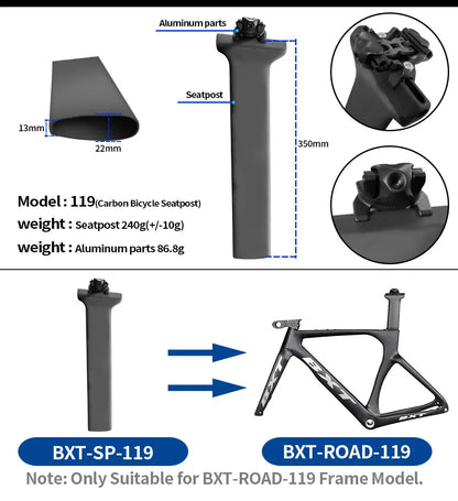 Carbon Bicycle Seatpost BXT-045/035/145/TT 119 Track Frame Disc Brake Road MTB Bike Seatpost BXT Bicycle Parts