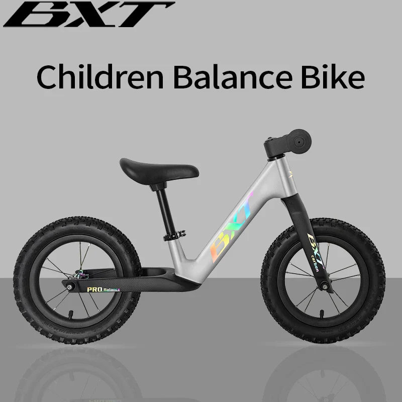 BXT Carbon Fiber Balance Bike for Toddlers Age 2-6 Years Ultra-light Double Triangular Run BXTBike Frame Kids Balance Beginner Kids