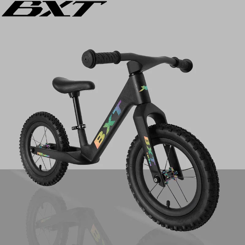 BXT Carbon Fiber Balance Bike for Toddlers Age 2-6 Years Ultra-light Double Triangular Run BXTBike Frame Kids Balance Beginner Kids