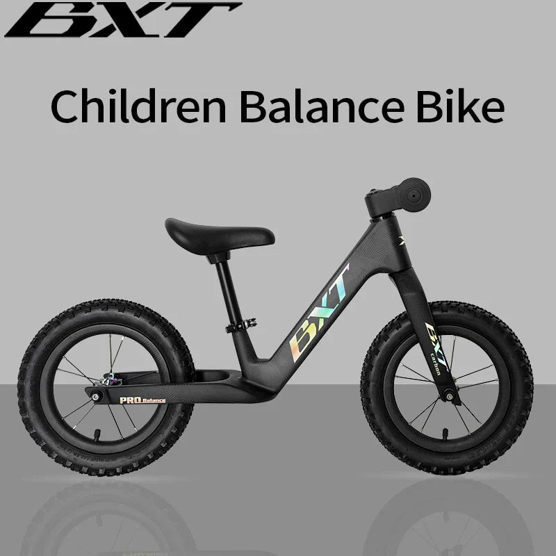 BXT Carbon Fiber Balance Bike for Toddlers Age 2-6 Years Ultra-light Double Triangular Run BXTBike Frame Kids Balance Beginner Kids