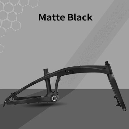 BXT Carbon Fiber Folding Bike Frame, Folding Bicycle Frame, Disc Brake, QR135x9mm, BSA, 20in, T1000