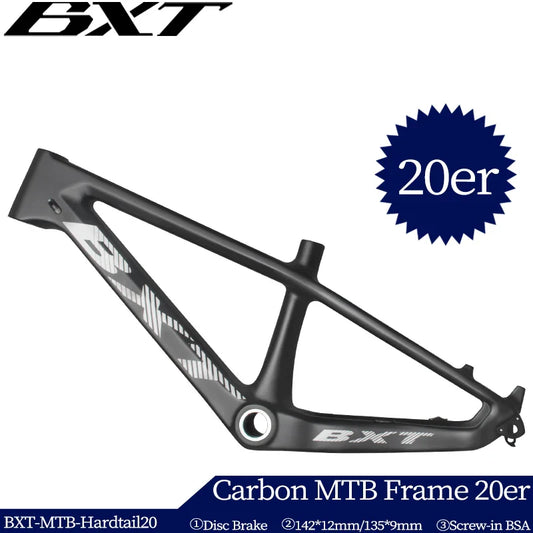 BXT Carbon Fiber MTB Frame 20er Child Mountain Bike Carbon Frame Adolescent Full Carbon Mountain Bicycle Frame 20er Ultralight Bike