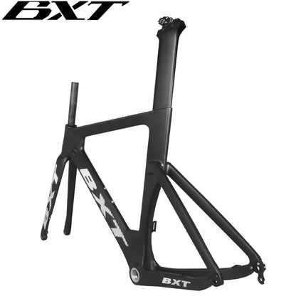 BXT Carbon Fiber Road Bike Frame Disc Brake 140mm Road Bicycle Carbon Frame Thru Axle BSA 68mm Full Carbon Racing Road Bike Frameset