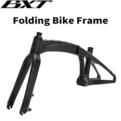 BXT Carbon Folding super light MTB Bike Frame Children Bike 20inch Mini City Bike Carbon Fiber Frame Disc Brake Bicycle Ebike Frame