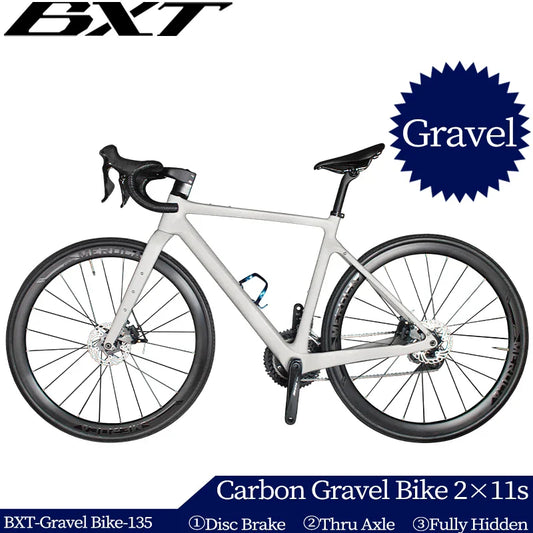 BXT Carbon Gravel Bike 27.5er/700C Road Bike Carbon Fiber Gravel Bicycle 2x11s R7000 Fully Hidden Cable Line Carbon Disc Gravel Bike