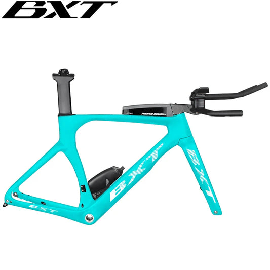 BXT Carbon Road Bike TT Frameset Time Trial Racing Bike Frame Rese TT Handlebar Bottle Cage Storage Case Triathlon Bicycle Frameset