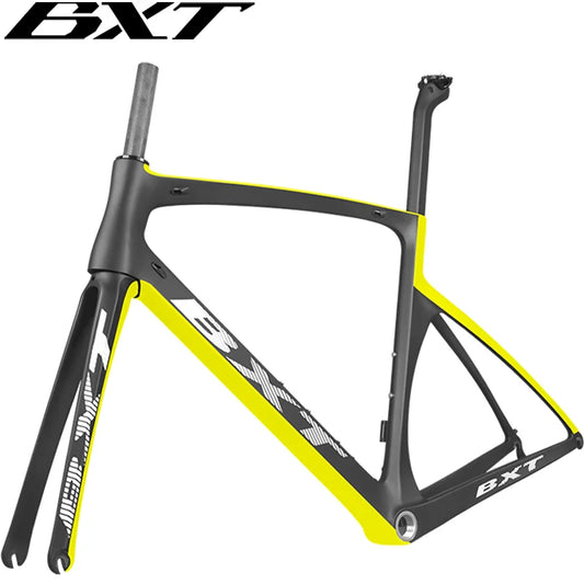 BXT Carbon Road Racing Frame, V Brake and Disc, BSA Bike Cycling Frame, 49cm,52cm,54cm,56cm,Di2 and Mechanical Bicycle Frameset