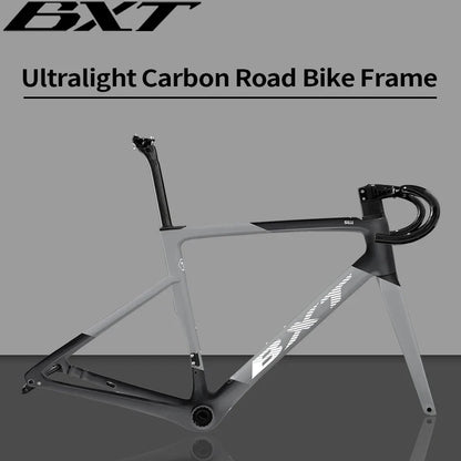 BXT Carbon Superlight 950g Carbon Road Bike Frame Disc Brake Bicycle Frameset Thru Axle Flat Mount T47 BSA Di2  bxt Bike Frame