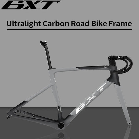 BXT Carbon Superlight 950g Carbon Road Bike Frame Disc Brake Bicycle Frameset Thru Axle Flat Mount T47 BSA Di2  bxt Bike Frame