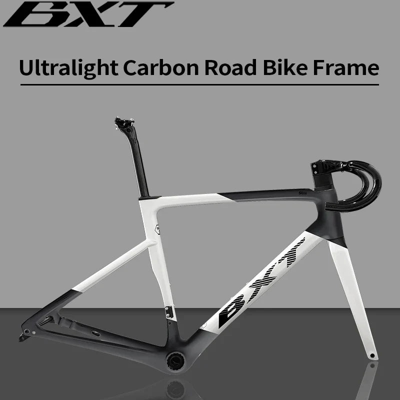 BXT Carbon Superlight 950g Carbon Road Bike Frame Disc Brake Bicycle Frameset Thru Axle Flat Mount T47 BSA Di2  bxt Bike Frame