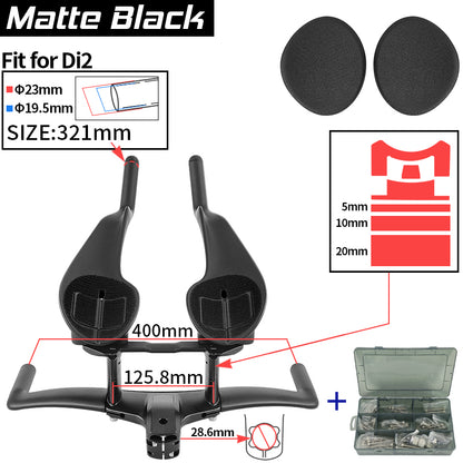 BXT Triathlon TT Handlebar Aero Handlebar Integrated Carbon For TT Bike Time Trial Handlebar TT Bar