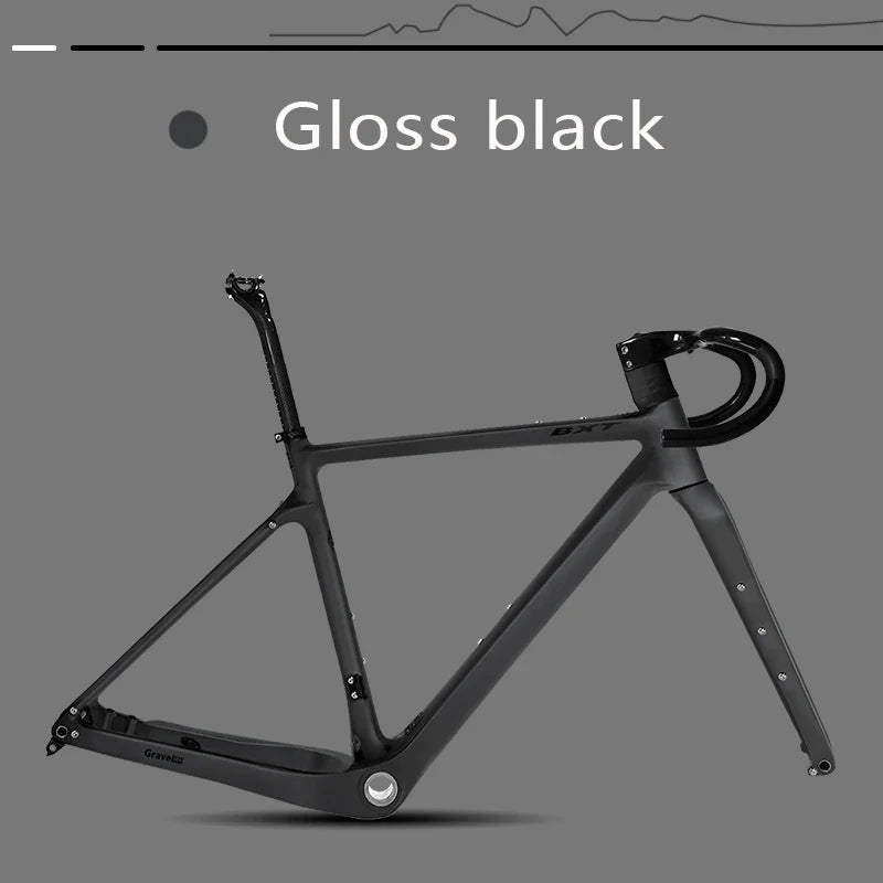 BXT Carbon Gravel Frame Flat Mount Disc Brake 700C*47C Full Hidden Cable Gravel Bicycle 12° Flare Handlbar Gravel Bike Frameset Road Bike