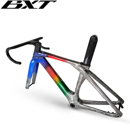 BXT 2024 Disc Brake Road Bike Frame Carbon Bicycle Frame BSA T47  BSA T47 Di2 Chameleon Color Frame