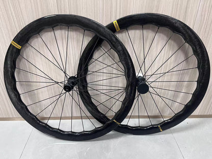 BXT 700C Carbon Road Bike Wheels Black Matte/Glossy Lightweight Full Carbon Fiber Road Bicycle Disc Brake Wheels