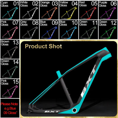 BXT Free shipping carbon fiber mountain frame MTB Bicycle Cycling frame 27.5inch carbon mountain bike 1-1/8" to 1-1/2" Tapered Tube