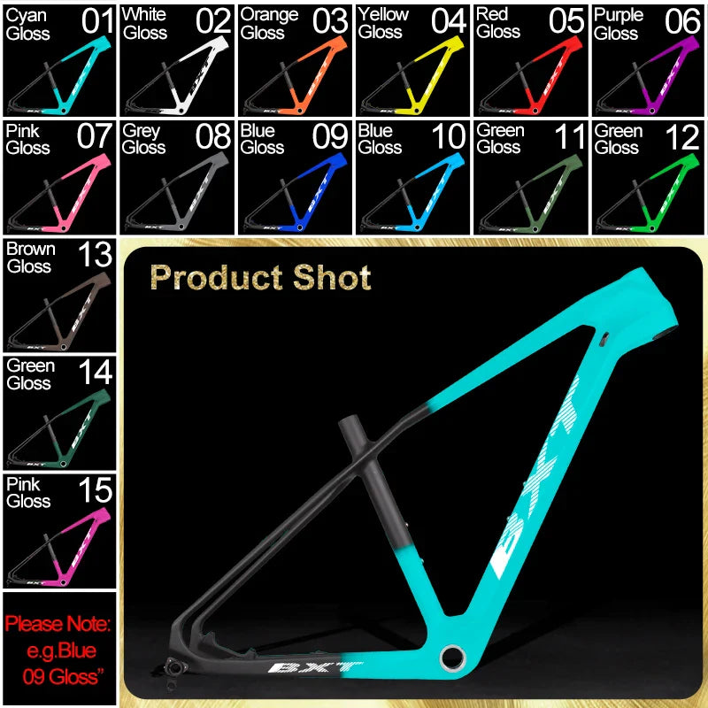 BXT Free shipping carbon fiber mountain frame MTB Bicycle Cycling frame 27.5inch carbon mountain bike 1-1/8" to 1-1/2" Tapered Tube