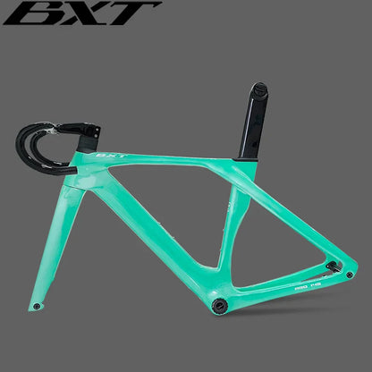 BXT Full Carbon Disc Brake Road Bike Frame Hidden Cable Racing BSA T47 Cyclocross Bicycle Frame Di2 With Handlebar