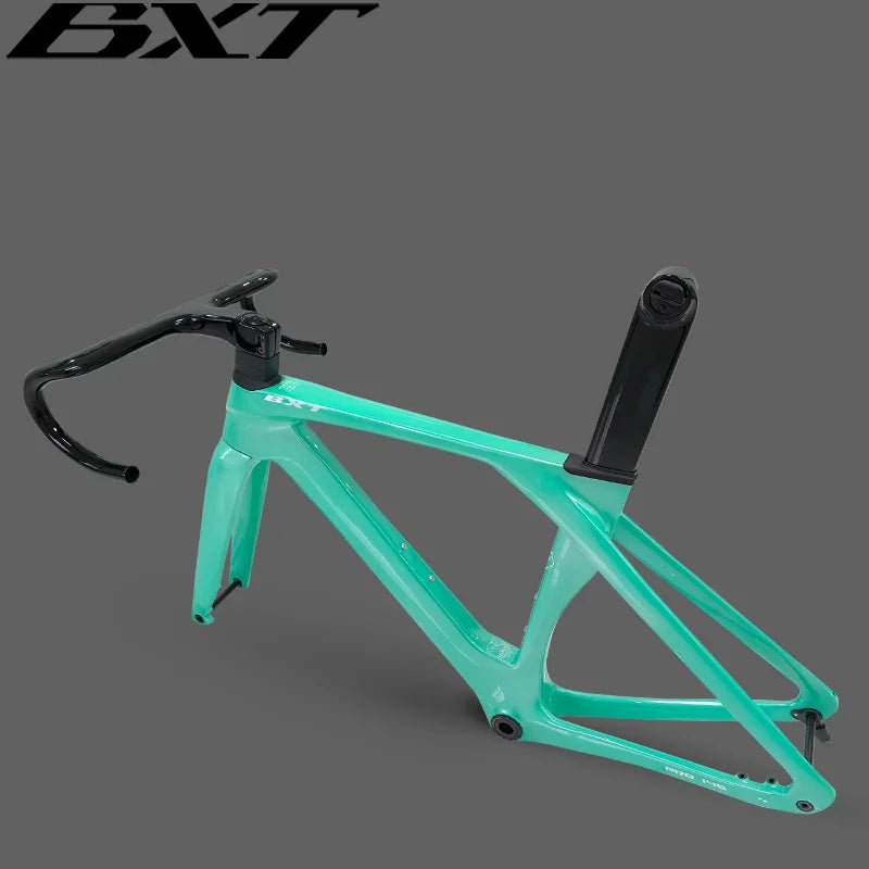 BXT Full Carbon Disc Brake Road Bike Frame Hidden Cable Racing BSA T47 Cyclocross Bicycle Frame Di2 With Handlebar