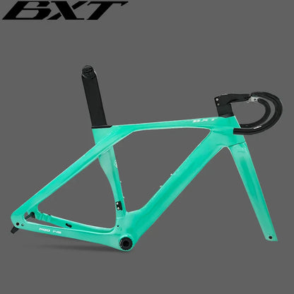 BXT Full Carbon Disc Brake Road Bike Frame Hidden Cable Racing BSA T47 Cyclocross Bicycle Frame Di2 With Handlebar